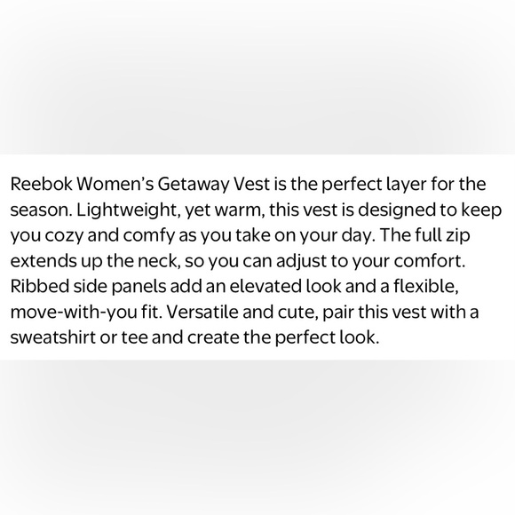 REEBOK BRAND NEW SIZE XS GETAWAY VEST - Picture 12 of 12